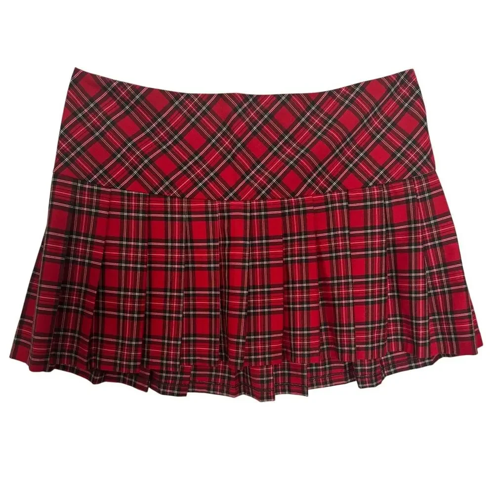 Torrid Red Tartan Plaid Pleated Mini Skirt Punk Y2K Plus Size 20